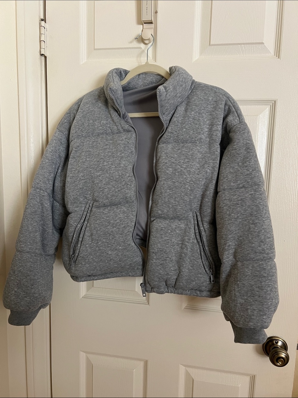 Women's Grey Quilted Puffer Jacket - Lightweight Warmth